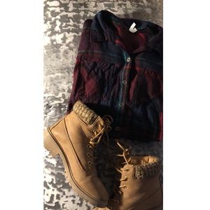 Long sleeve plaid button up